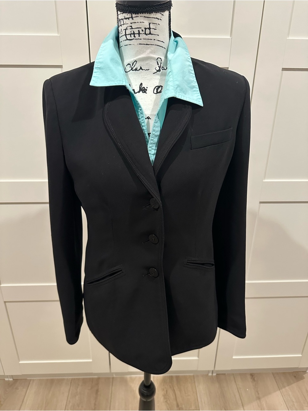Anne Klein Black Tailored Notch-Lapel Blazer size 6 SLEEK LINES